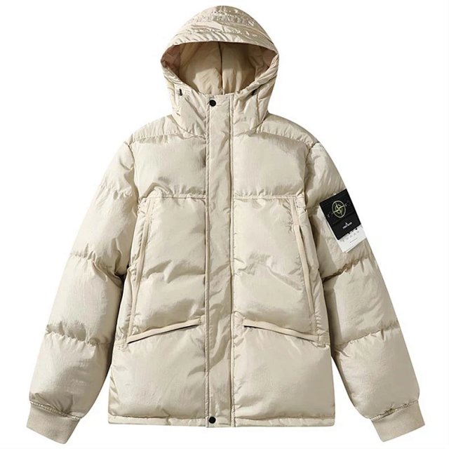 Stone Island Crinkle Reps Down Puffer Jacket Black Coat Medium: seller detail photo 8