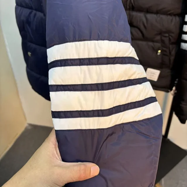 Unbranded Jackets Hooded quilted puffer jacket with four-stripe sleeve product detail image 11