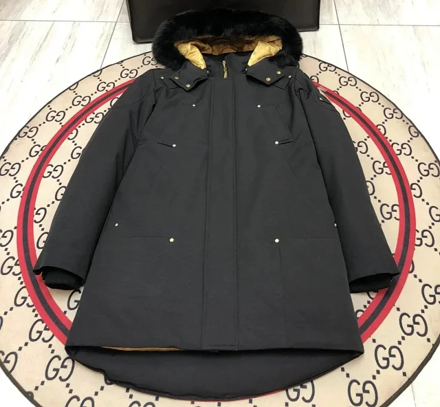 Unbranded Down Jackets Fur-Trim Hooded Jacket product detail image 1