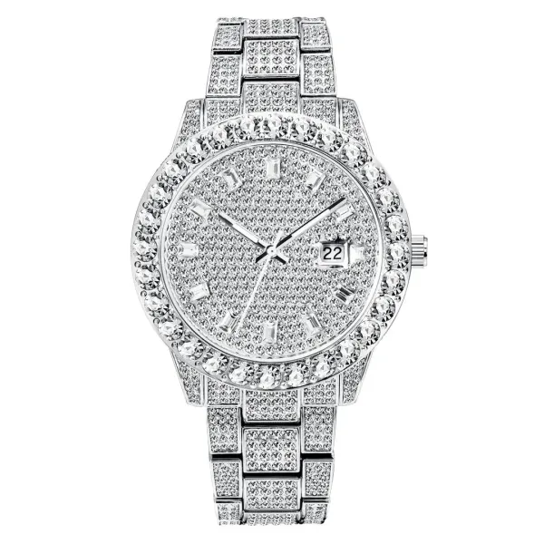 Design Crystal-Embellished Silver Tone Watch Watches - 1