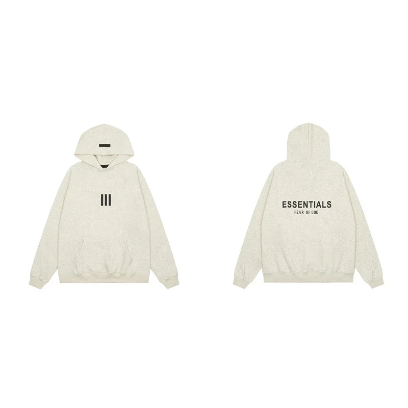 Hooded sweatshirt with black letter flocking