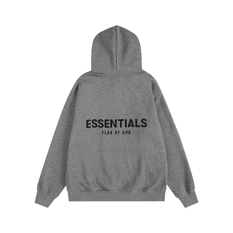 Hooded sweatshirt with black letter flocking
