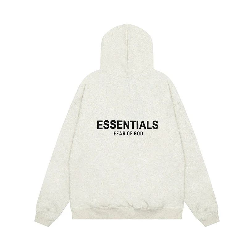 Hooded sweatshirt with black letter flocking
