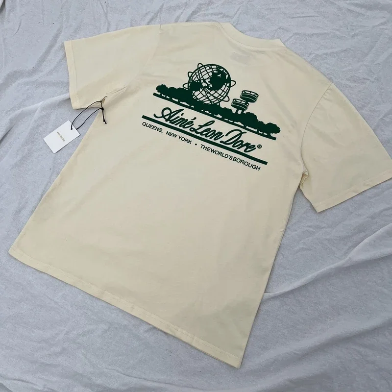 Abstract color block print summer loose casual short-sleeved T-shirt for men and women