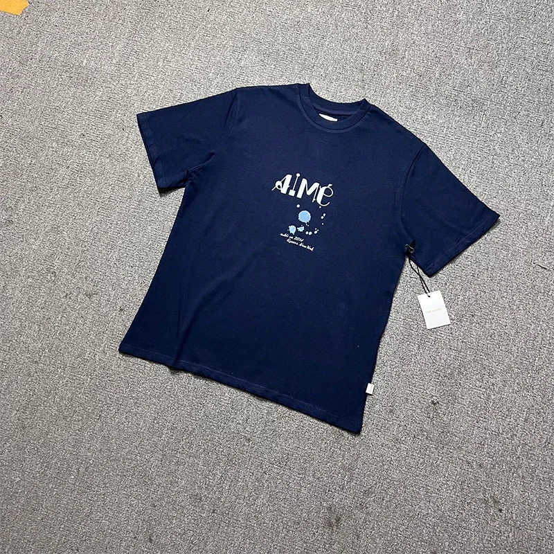 Abstract color block print summer loose casual short-sleeved T-shirt for men and women