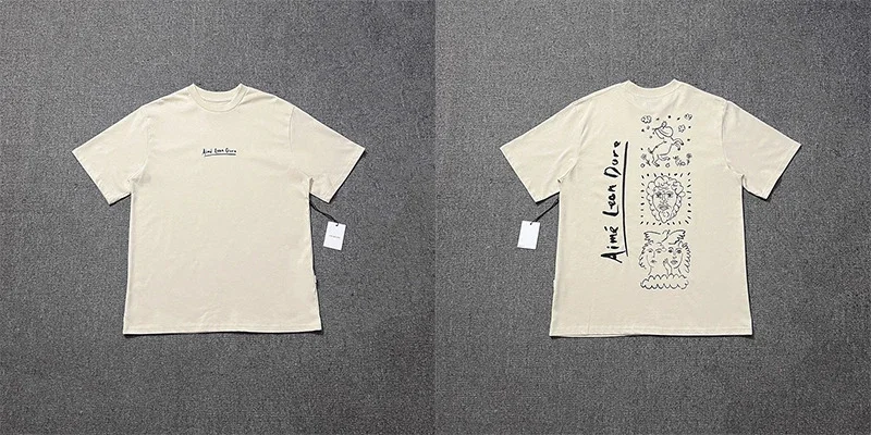 Abstract color block print summer loose casual short-sleeved T-shirt for men and women