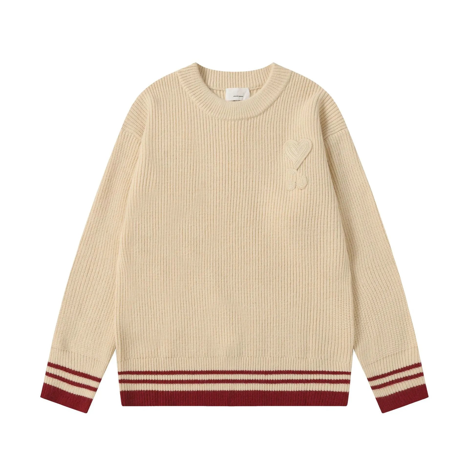 Heart Embroidery Wool Sweater photo 6
