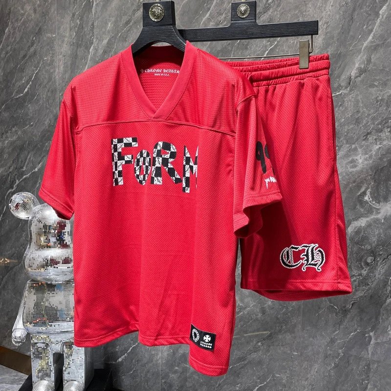 Chrome Hearts Black Mesh V-Neck Jersey Set