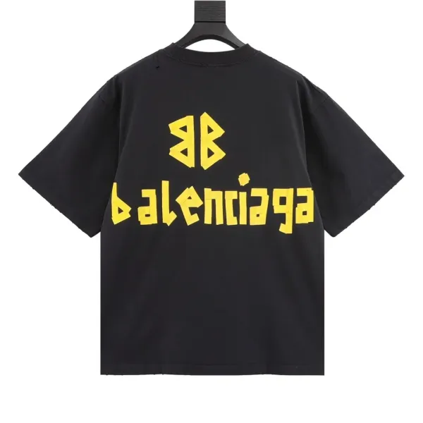 Balenciaga Logo Print Off-White T-Shirt - 6