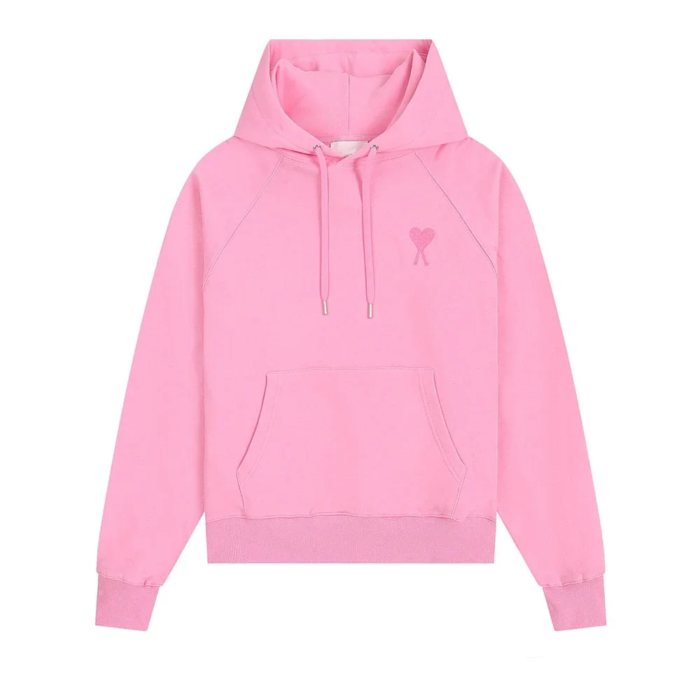 Sweatshirt autumn and winter new long-sleeved hooded unisex small love flat embroidered hoodie