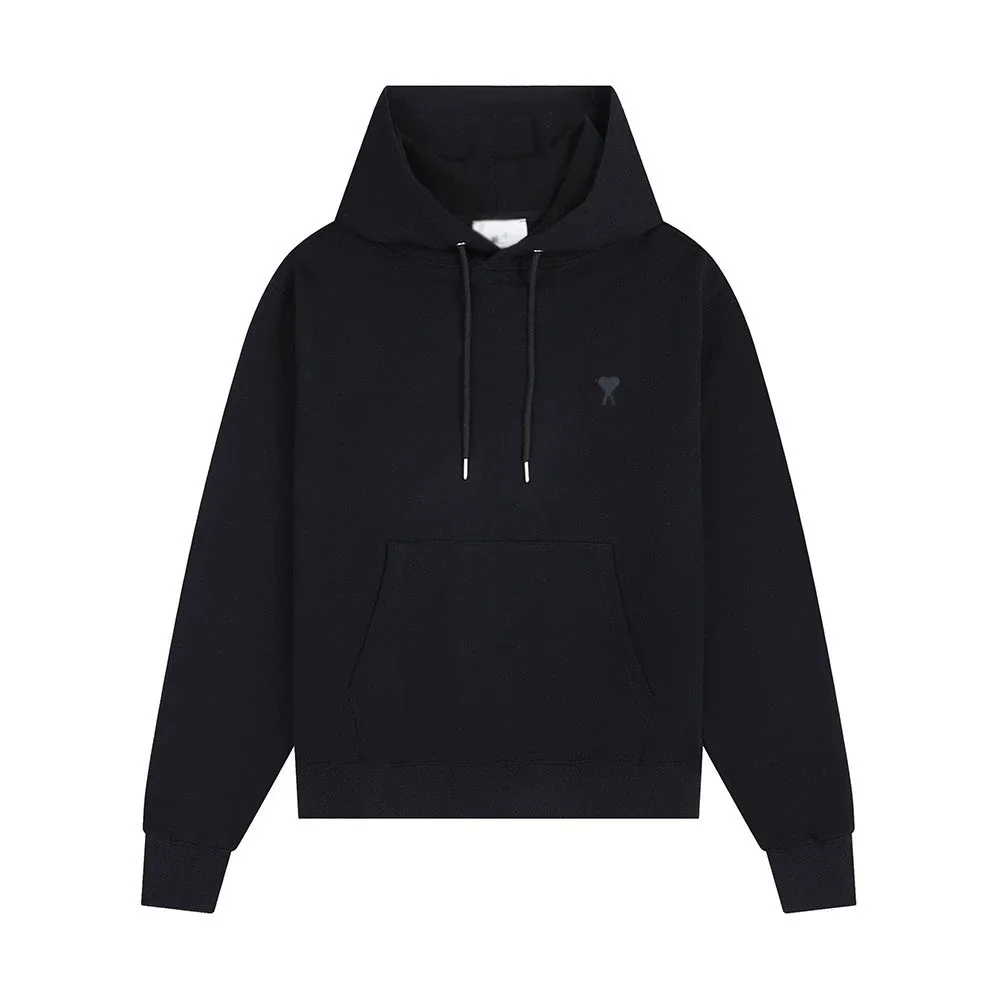 Sweatshirt autumn and winter new long-sleeved hooded unisex small love flat embroidered hoodie