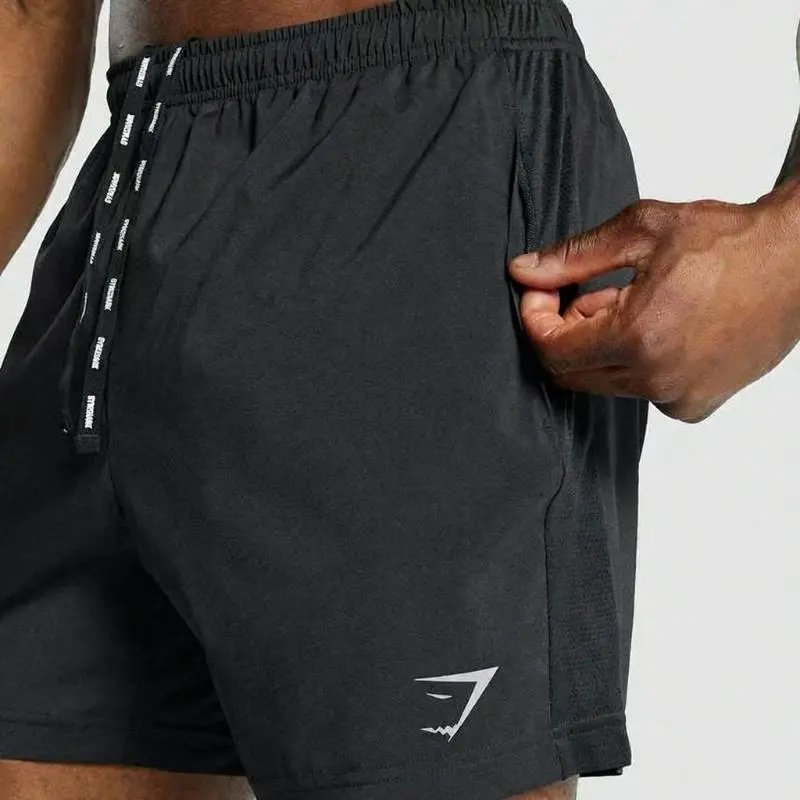 Quick-Dry Zip Shorts with Color-Block Design