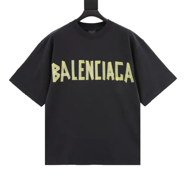 Balenciaga Logo Print Olive Green T-Shirt - 5