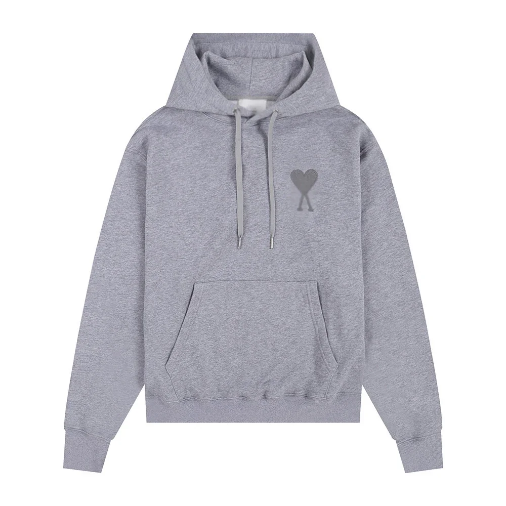 Sweatshirt autumn and winter new long-sleeved hooded unisex small love flat embroidered hoodie