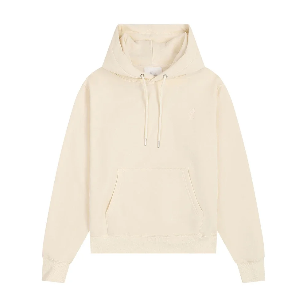 Sweatshirt autumn and winter new long-sleeved hooded unisex small love flat embroidered hoodie