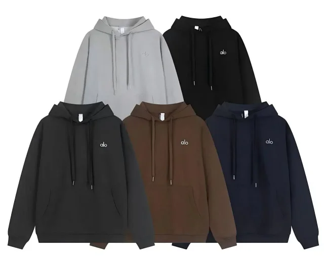Alo Yoga Tracksuits Hooded sweatshirt and straight-leg pants set product detail image 4
