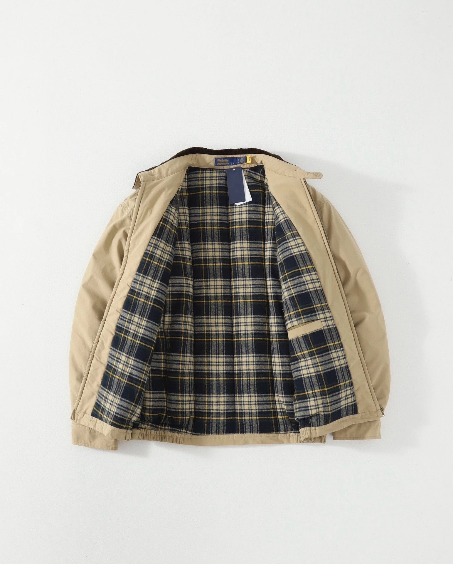 Embroidered Vintage Corduroy Collar Zip Cotton Jacket photo 8