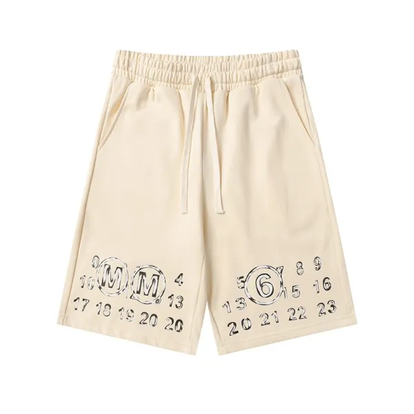 MM6 Maison Margiela Logo Embroidered Black Shorts - 12