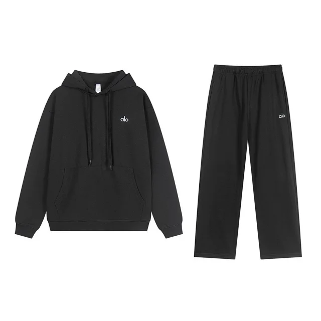 Alo Yoga Tracksuits Hooded sweatshirt and straight-leg pants set product detail image 8