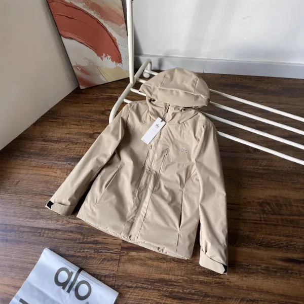 Alo Yoga Windbreaker Beige Hooded Jacket - 1