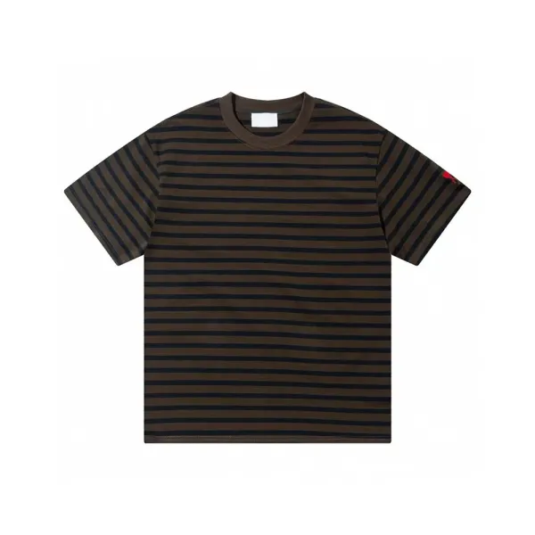 Design Striped Brown and Navy T-Shirt - 1