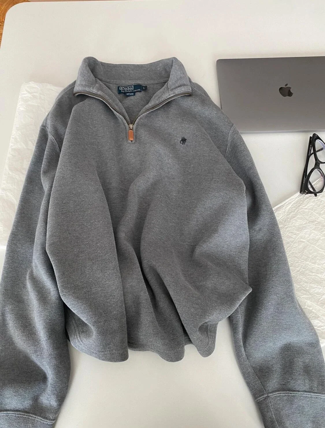 Half-zip loose sweatshirt men's polo couple sweatshirt women's retro long-sleeved lapel