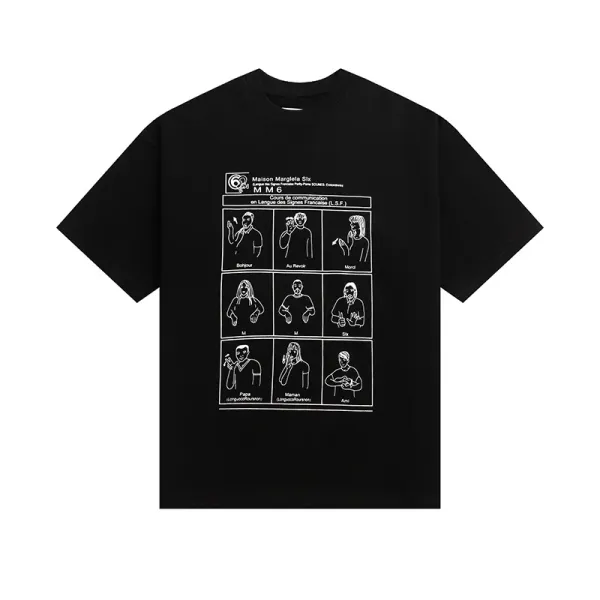 Maison Margiela Numbered Logo T-Shirt Black/White - 40