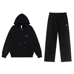 thumbnail for Autumn and winter American sports hooded sweatshirt headstring loose sweatshirt set