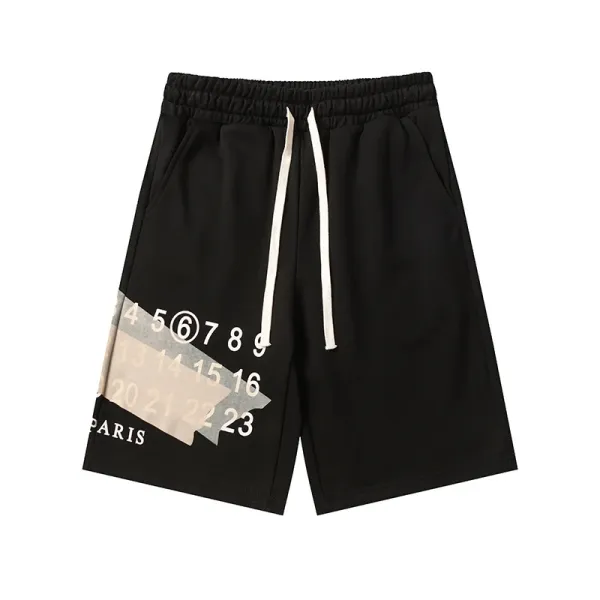 MM6 Maison Margiela Logo Embroidered Black Shorts - 7