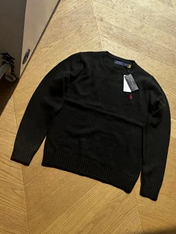 thumbnail for Solid color logo embroidery crew neck pullover long sleeve sweater winter couple style