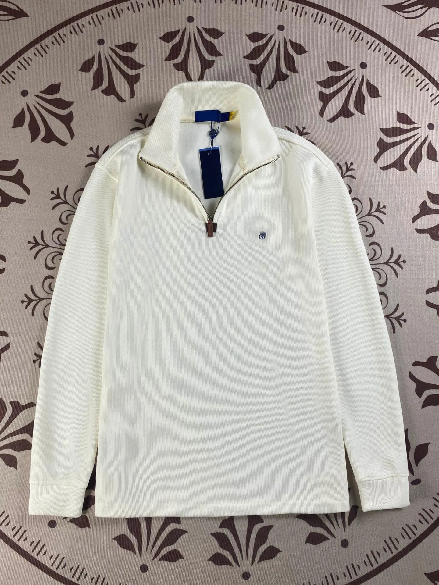 Half-zip loose sweatshirt men's polo couple sweatshirt women's retro long-sleeved lapel