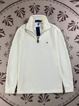 thumbnail for Half zipper loose sweatshirt men's polo couple sweatshirt women's retro long sleeve lapels