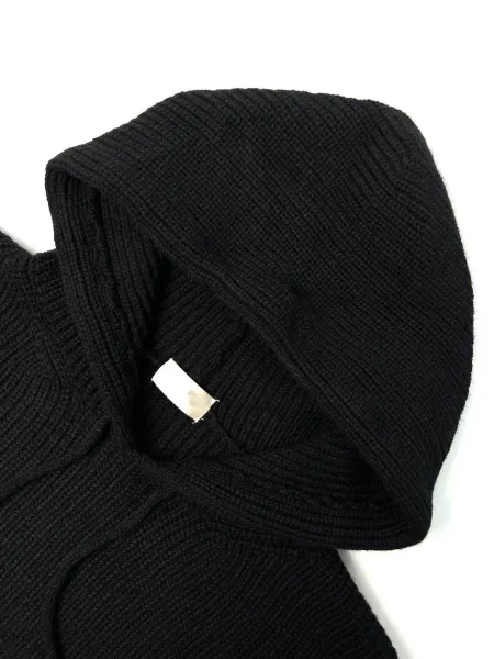 Celine Logo Knit Hoodie Black - 6