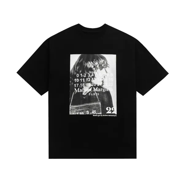 Maison Margiela Numbered Logo T-Shirt Black/White - 38