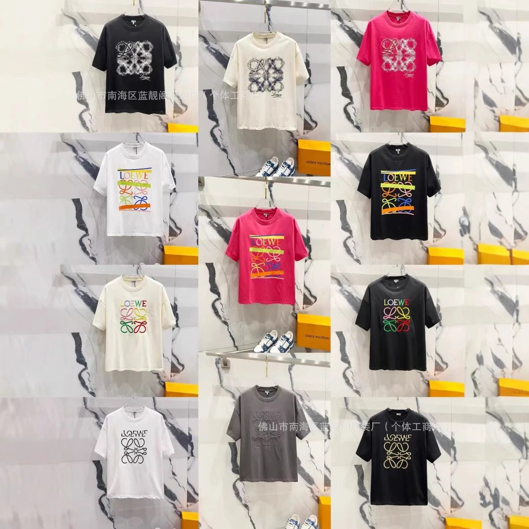 Loewe T-Shirts Short-Sleeve Anagram Logo Embroidered Crew-Neck T-Shirt image 6