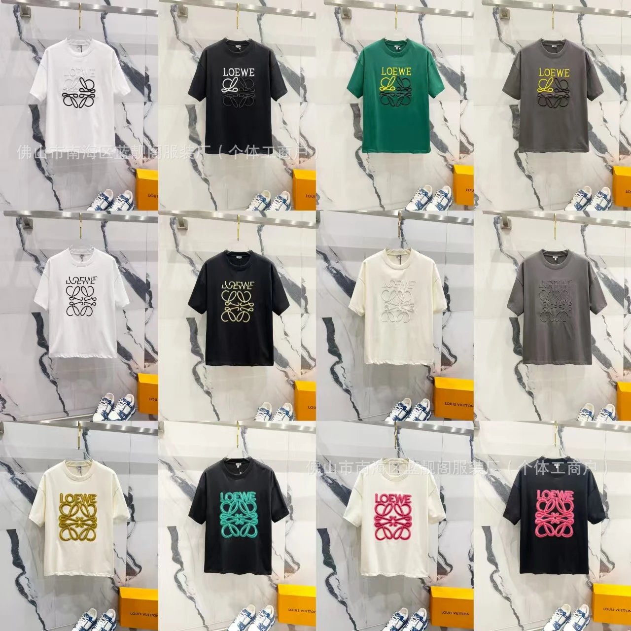 Loewe T-Shirts Short-Sleeve Anagram Logo Embroidered Crew-Neck T-Shirt image 5