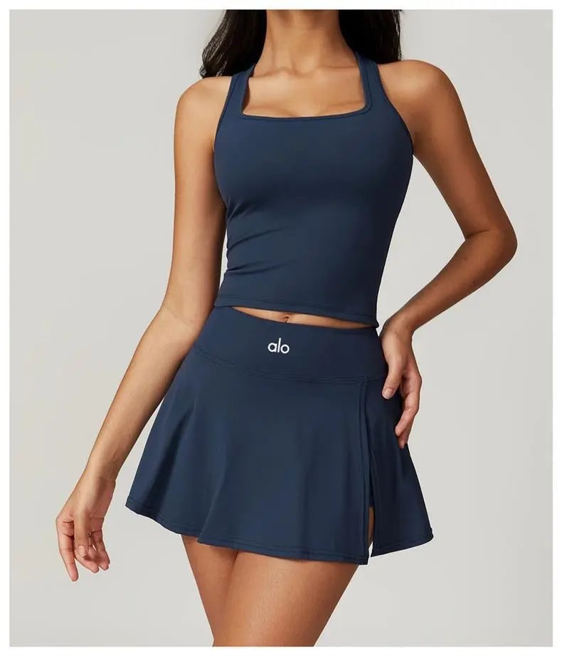 Alo Yoga Tennis Skirt Pink Activewear - 15