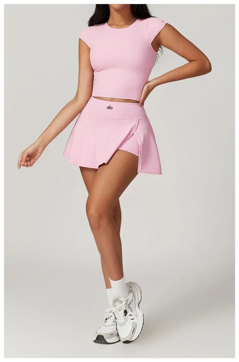 Alo Yoga Tennis Skirt Pink Activewear - 23