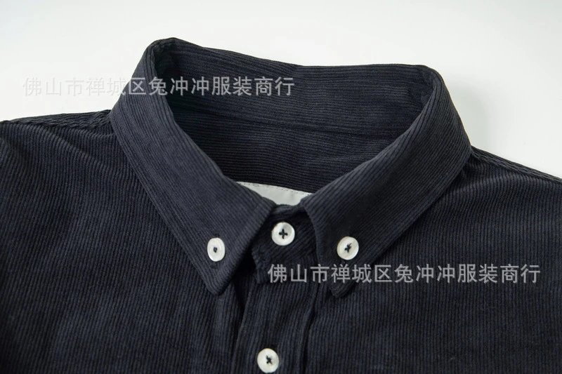 Corduroy Embroidered Long Sleeve Shirt photo 8
