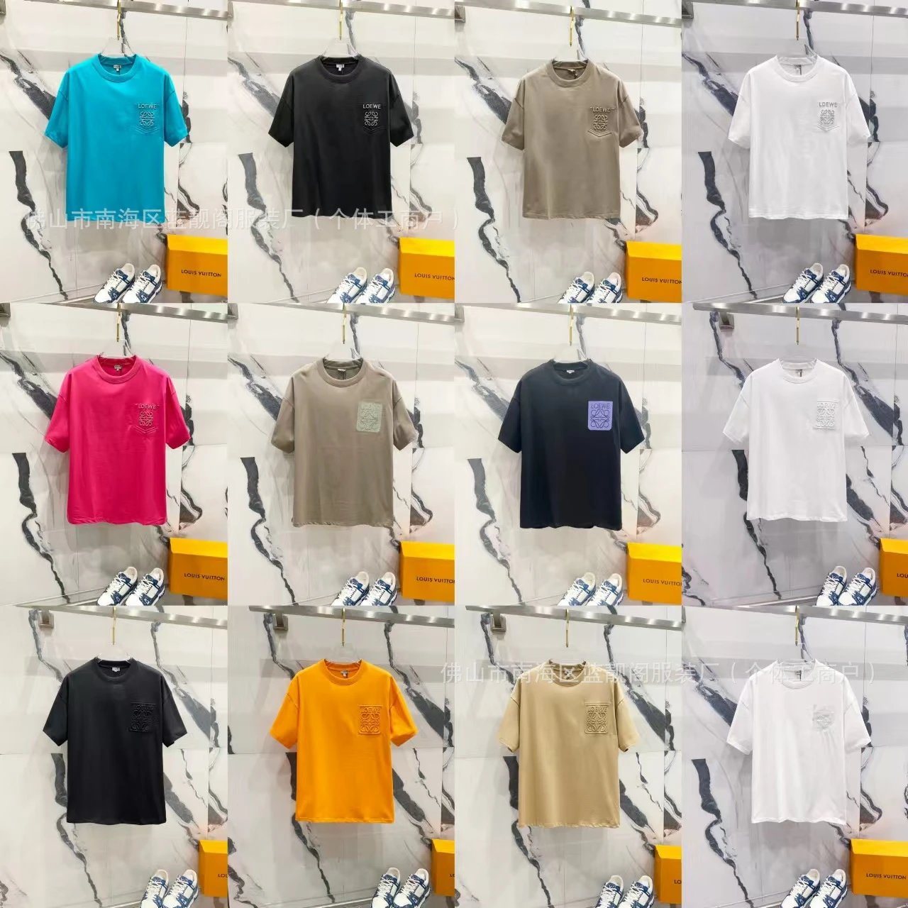 Loewe T-Shirts Short-Sleeve Anagram Logo Embroidered Crew-Neck T-Shirt image 4