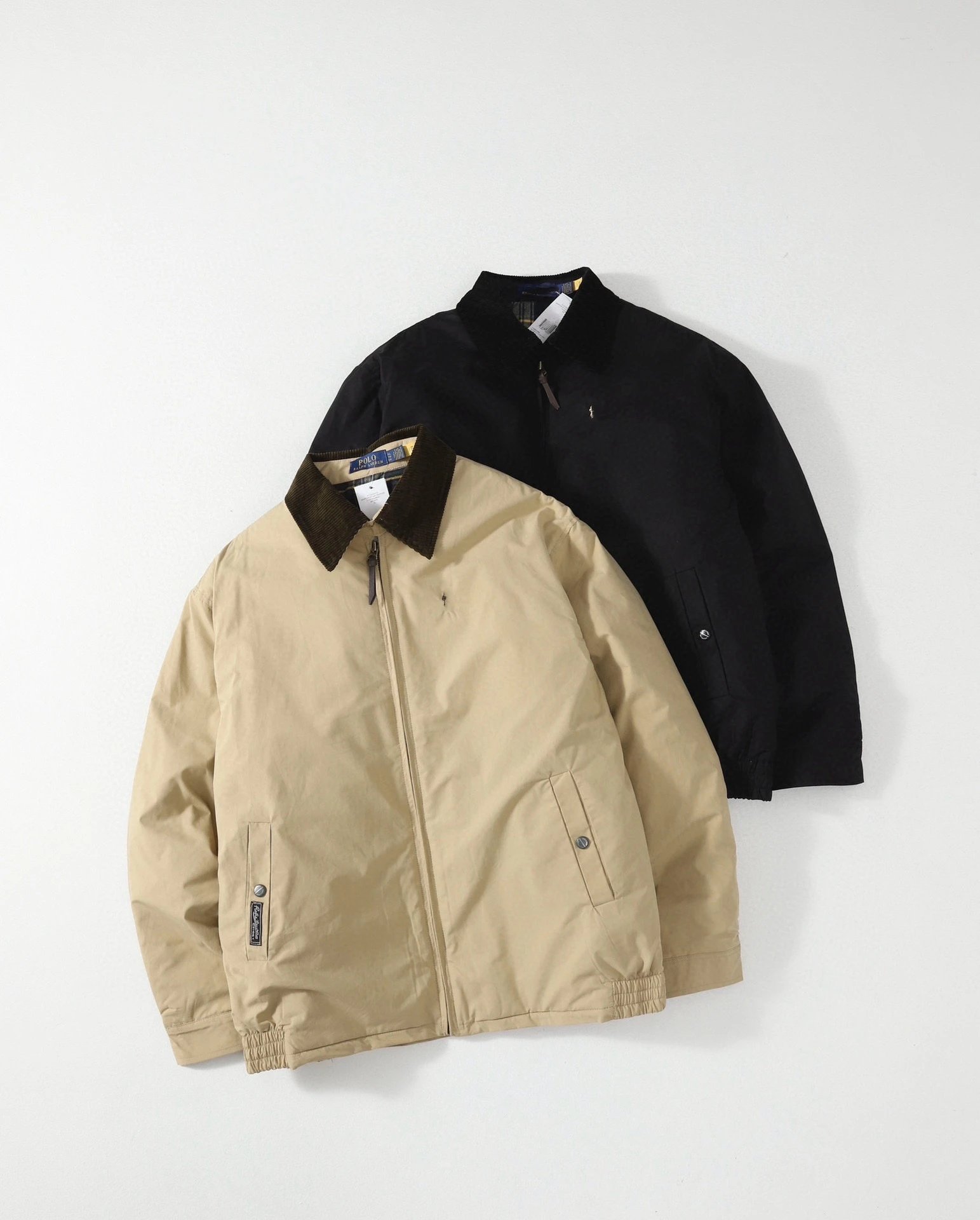 Embroidered Vintage Corduroy Collar Zip Cotton Jacket photo 5