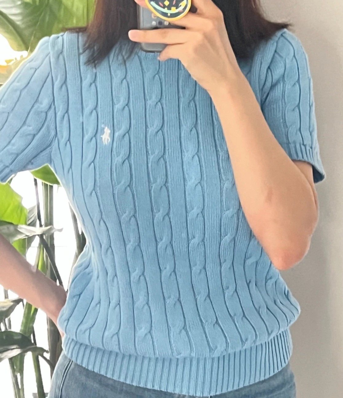 Polo Ralph Lauren Cable Knit Short-Sleeve Sweater Forest Green - 18