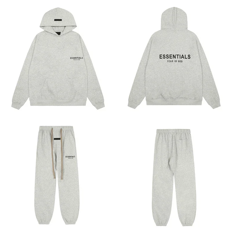Hooded sweatshirt with black letter flocking