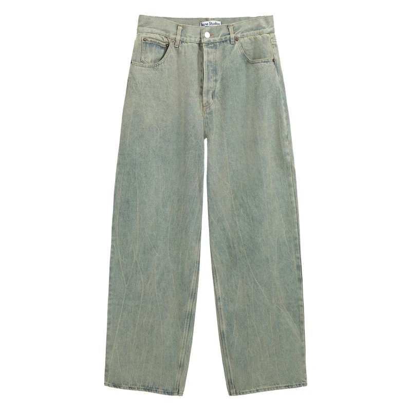 Hand-Painted Splatter Washed Distressed Wide-Leg Jeans photo 3