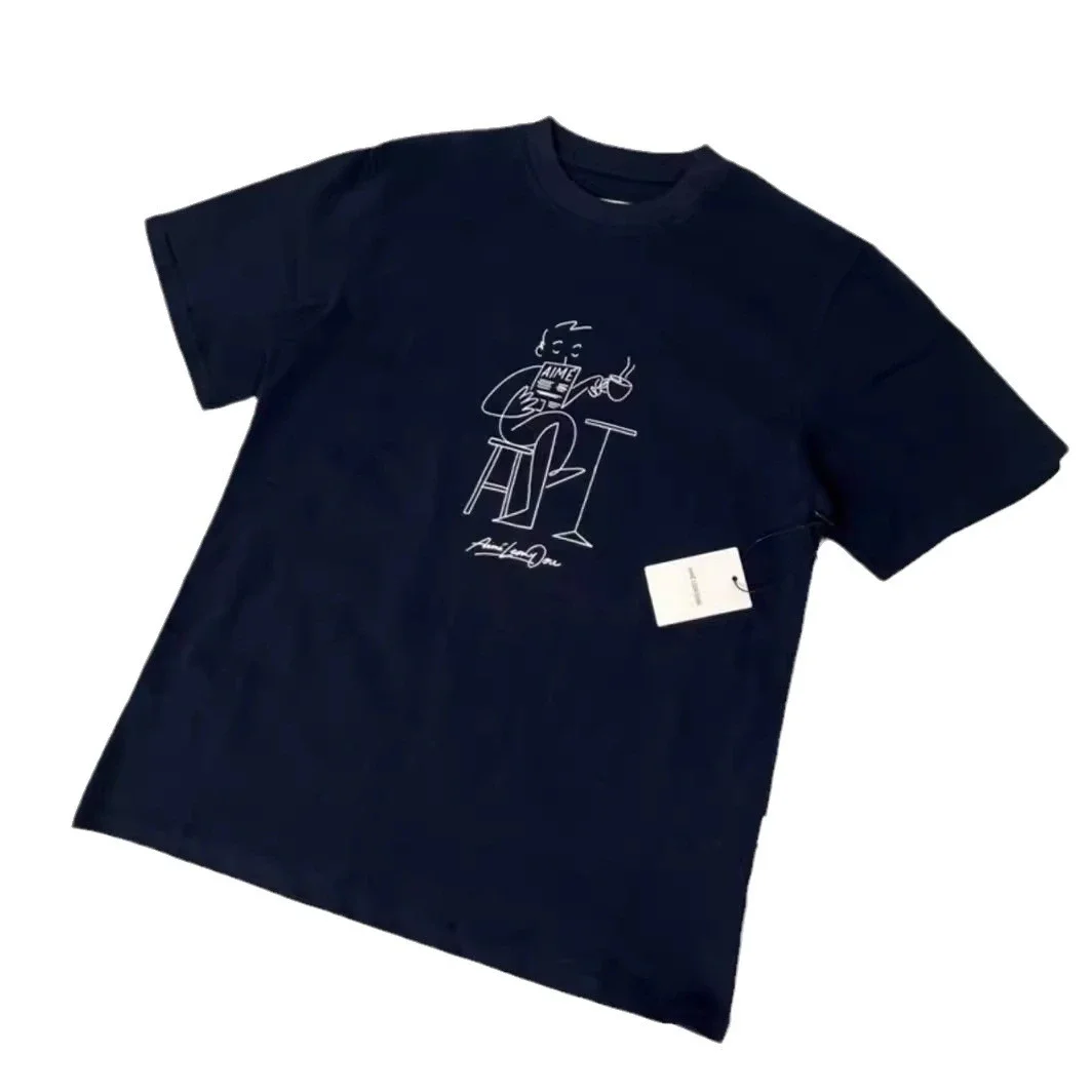 Abstract color block print summer loose casual short-sleeved T-shirt for men and women