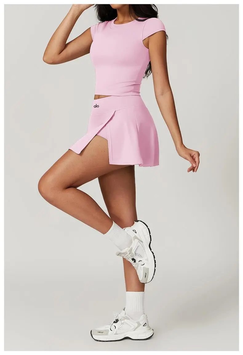 Alo Yoga Tennis Skirt Pink Activewear - 21