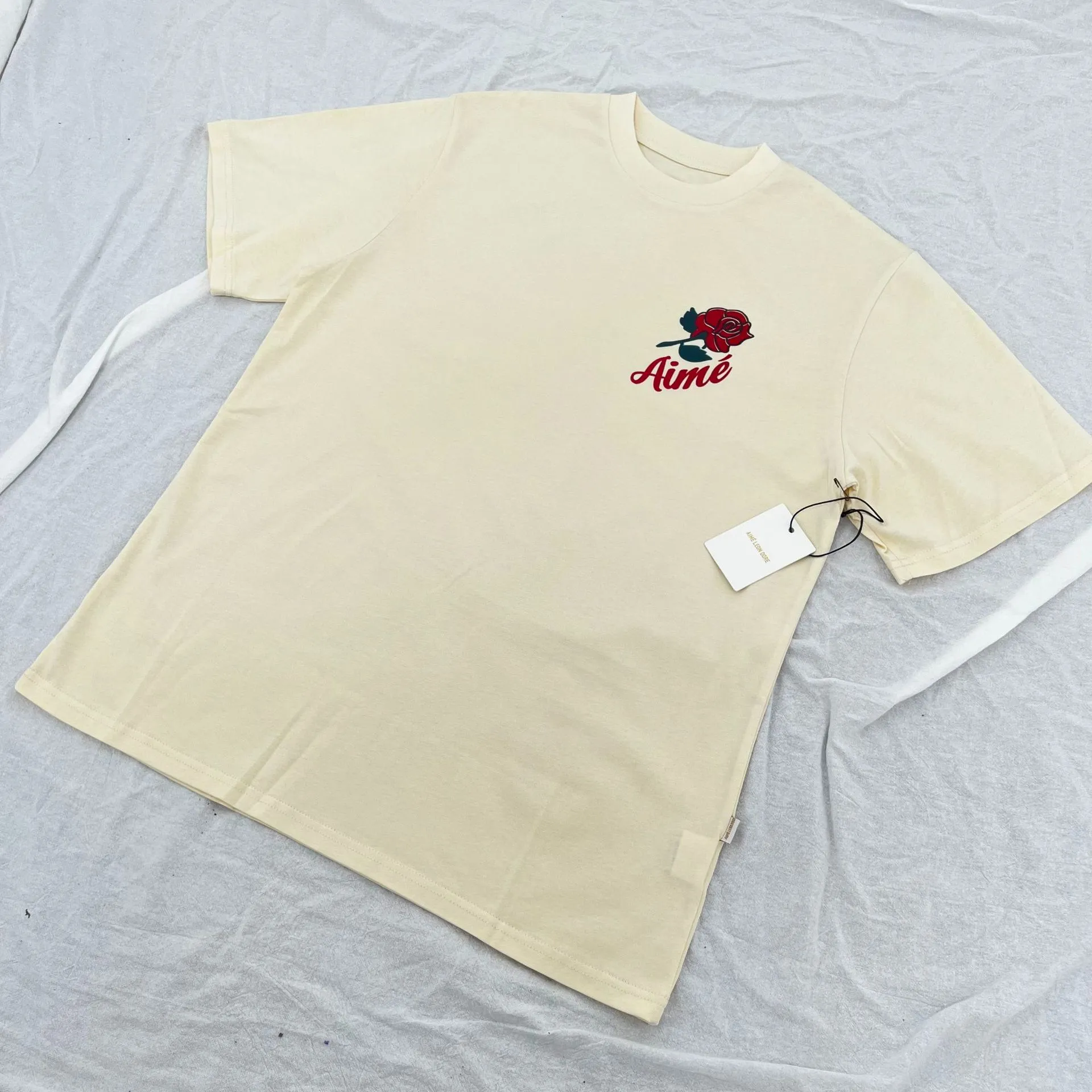 Abstract color block print summer loose casual short-sleeved T-shirt for men and women