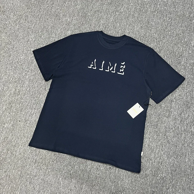 Abstract color block print summer loose casual short-sleeved T-shirt for men and women
