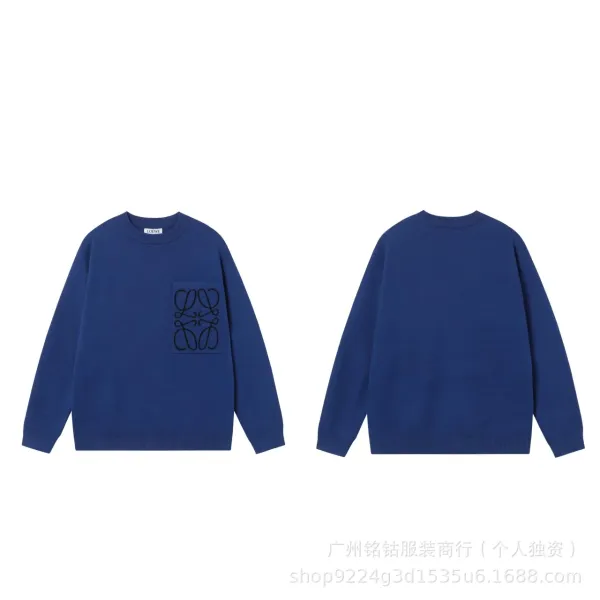 Loewe Anagram Patch Knit Sweater Navy - 1