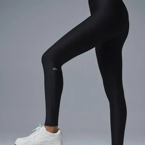 Alo Yoga High-Waisted Leggings Black with White Sneakers - 1